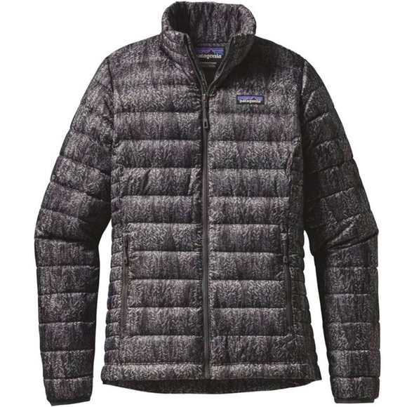 Patagonia Down Sweater Jacket Small Forestland Tailored Grey Black Snowy S - Picture 3 of 16